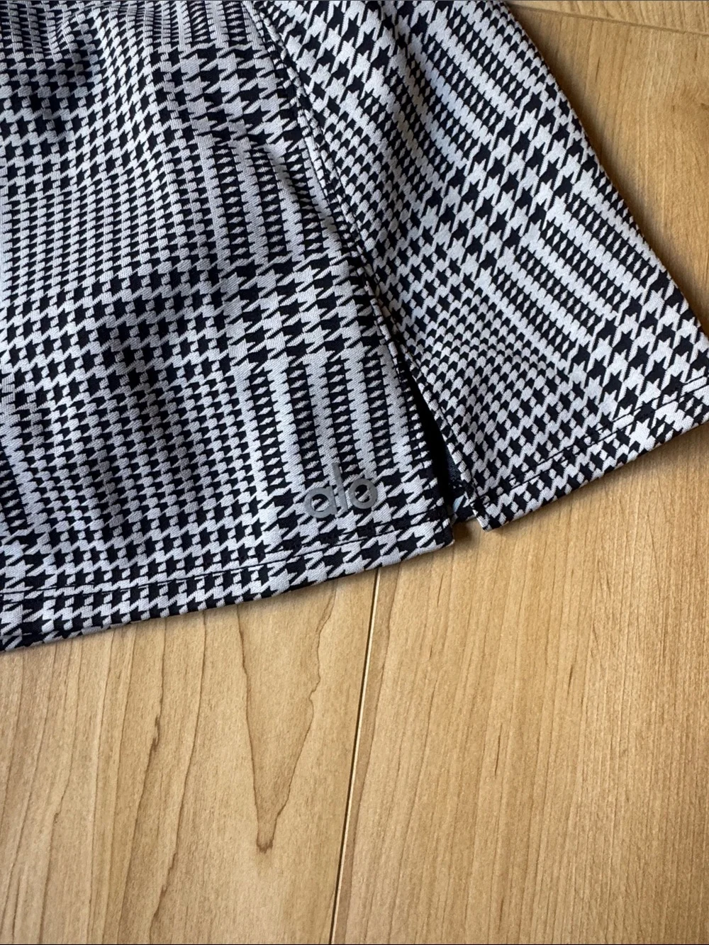 alo Houndstooth A-Line Skirt - Black & White